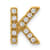 14K Yellow Gold Diamond Letter K Initial Charm