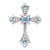 Rhodium Over 10k White Gold 0.09 cttw Swiss Blue Topaz and Diamond
Fleur-de-Lis Cross Slide Pendant