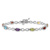 Rhodium Over 10k White Gold Multi-Gemstone and Diamond Infinity Bracelet