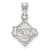 Rhodium Over Sterling Silver MLB Tampa Bay Rays LogoArt Circle Pendant