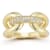 Sterling Statements 14K Yellow Gold Over Sterling Silver Pave Bold Link Ring