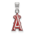 Rhodium Over Sterling Silver MLB Los Angeles Angels LogoArt Enameled Pendant