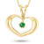 0.05ct Emerald Heart Pendant in 14k Yellow Gold