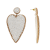 Off Park® Collection, White Seed Beaded Heart Drop Earring.
