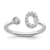 Rhodium Over 14K White Gold Lab Grown Diamond VS/SI GH, Initial O
Adjustable Ring
