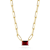 Sterling Statements 14K Yellow Gold Over Sterling Silver Red CZ Necklace
with Paperclip Chain