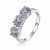 Aquamarine and Moissanite Sterling Silver 3-Stone Ring For Women