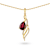 Natural Red Garnet 14K Yellow Gold Over Sterling Silver Pear Shape
Pendant with Chain