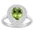 8x5mm Pear Shape Peridot And White Topaz Accents Rhodium Over Sterling
Silver Double Halo Ring