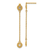 14K Yellow Gold Diamond Circles Dangle Post Earrings