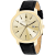 Christian Van Sant Men's Octavius Slim Yellow Dial, Black Leather Strap Watch