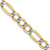 14k Yellow Gold and Rhodium Over 14k Yellow Gold 5.25mm Pave Figaro 20
Inch Chain