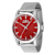 Invicta Celestial 43mm Red Dial Stainless Steel Band Quartz Watch