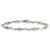 Rhodium Over 10k White Gold Fancy Diamond and Peridot Bracelet