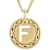 Cardano Initial F Pendant Necklace In 18K Gold Over Bronze