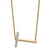 14k Yellow Gold and Rhodium Over 14k Yellow Gold Sideways Diamond
Initial T Pendant 18 Inch Necklace