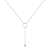 Round Blue Topaz Rhodium Over Sterling Silver Dainty Necklace