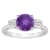 8mm Round Amethyst And White Topaz Rhodium Over Sterling Silver 3-Stone Ring