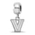 Sterling Silver Rhodium-plated LogoArt Villanova University XS Dangle Bead