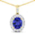 2.50ctw 14K Yellow Gold Tanzanite and White Diamond Pendant with 18 inch
Cable Chain