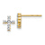 14K Two-tone Gold Polished 0.096 cttw. Diamond Cross Stud Earrings