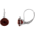 10K White Gold Garnet and Diamond Round Leverback Earrings 2.48ctw