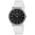 Oceanaut Women's Ripple Black Dial, White Bezel, White Rubber Strap Watch