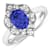 1.29ctw Violet Tanzanite and Diamond 14K White Gold Halo Ring
