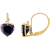 10K Yellow Gold Lab Created Sapphire and Diamond Heart Leverback
Earrings 2.53ctw