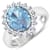 3.44ctw Blue Aquamarine and Diamond 14K White Gold Halo Ring
