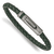 Green Leather and Stainless Steel Antiqued 8.25-inch Bracelet