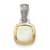 Rhodium Over Sterling Silver with 14k Accent Milky Opal Pendant