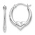 Rhodium Over 14k White Gold 5/8" Heart Hoop Earrings