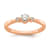 14K Rose Gold Petite Beaded Edge Round Diamond Ring 0.24ctw