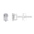 5x3mm Oval White Topaz 14k White Gold Stud Earrings