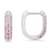 Pink And White Cubic Zirconia Rhodium Over Sterling Silver Earrings 0.42ctw
