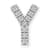 Rhodium Over 14K White Gold Diamond Initial Y Charm