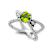 Peridot X-Design Ring In Sterling Silver And 18K Gold