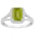 8x6mm Emerald Cut Peridot 1/4 ctw Diamond Rhodium Over Sterling Silver
Halo Ring