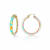 14K Yellow Gold Over Sterling Silver Painted Hoops in Multi-color