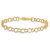 10k Yellow Gold 6mm Triple Link Charm Bracelet