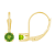 4mm Round Peridot 14k Yellow Gold Drop Earrings