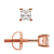 White Cubic Zirconia 14k Rose Gold Studs With Velvet Gift Box 0.60ctw