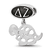 Sterling Silver LogoArt Delta Zeta Oval with Turtle Dangle Bead