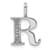 14K White Gold Diamond Letter R Initial Pendant