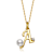 Initial A Pear Shape CZ And Pearl Simulant Pendant Necklace In 14K Gold
Over Brass