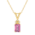 7x5mm Emerald Cut Pink Topaz with Diamond Accents 14k Yellow Gold
Pendant With Chain