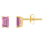 5x3mm Emerald Cut Pink Topaz 14k Yellow Gold Stud Earrings