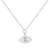 Blue Topaz and Moissanite Rhodium Over Sterling Silver Evil Eye Necklace