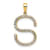 14K Yellow Gold Diamond Letter S Initial Pendant